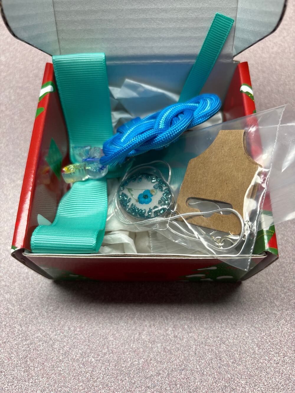 Handmade Christmas Gift Set Kids Hair Clips Flower Necklace